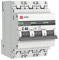 Выключатель автоматический EKF PROxima ВА47-63 3п 40А C 6кА картинка